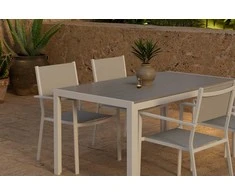 Lauko baldų komplektas Venture Design Valgomojo komplektas Break stalas su 4 Copacabana kėdėmis Pilka Lauko baldai