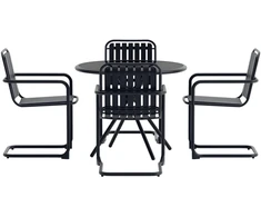 Lauko baldų komplektas Venture Design Valgomojo komplektas Chios 90 cm juodas