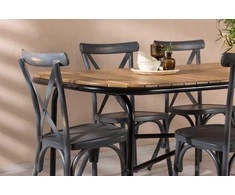 Lauko baldų komplektas Venture Design Valgomojo stalas ir kėdžių komplektas 200x90x75 cm juodas plienas ir aliuminis