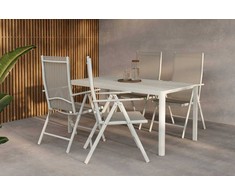 Lauko baldų komplektas Venture Design Valgomojo komplektas Giardini valgomojo stalas ir kėdės Break smėlio spalvos aliuminis