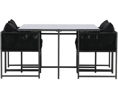 Lauko baldų komplektas Venture Design Valgomojo komplektas Noto Juodas