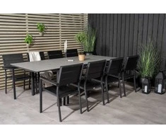 Lauko baldų komplektas Venture Design Valgomojo stalas ir kėdžių komplektas Levels 160x240x90 cm Juodas Lauko