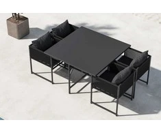 Lauko baldų komplektas Venture Design Valgomojo komplektas Noto Juodas