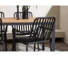 Lauko baldų komplektas Venture Design Valgomojo stalas ir kėdžių komplektas Break ir Beijing 90x150 cm juodas