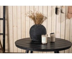 Venture Design Valgomojo stalas ir kėdžių komplektas 90x90 cm juodas smėlio spalvos aliuminio virvė