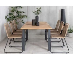 Lauko baldų komplektas Venture Design Valgomojo komplektas Panama stalas 152x210 cm juodas