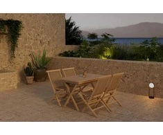 Lauko baldų komplektas Venture Design Valgomojo komplektas Kenya 120x70 cm natūralaus ąžuolo