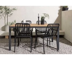 Lauko baldų komplektas Venture Design Valgomojo stalas ir kėdžių komplektas Break ir Beijing 90x150 cm juodas