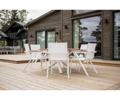 Lauko baldų komplektas Venture Design Valgomojo komplektas Mexico 140 cm Baltasis tekas