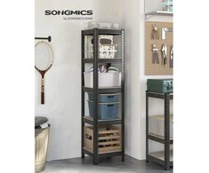 Songmics 5 lentynos pilkai juodos spalvos