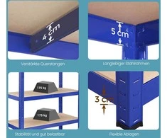 Stelažas SONGMICS 160x80x40 cm, 520 kg