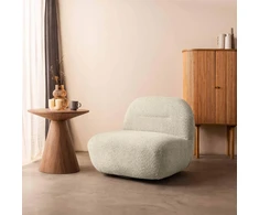 Lounge kėdė, BOCHIC, 82x83x73 cm, Kreminė
