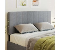 Lova Aosom Galvūgalis 160x10x106/116/126 cm pilkas, metalas