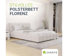 Lova Juskys Čiužinys su apmušalais Florenz 140x200 cm kreminės spalvos
