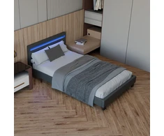 Lova Juskys Čiužinys su apmušalais Paris 120x200 cm su LED apšvietimu tamsiai pilkas