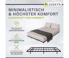 Lova Juskys Metalinis lovos rėmas Palamos 140x200x20 cm juodas su LED
