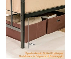 Lova Promotions Metalinis lovos rėmas 197,5x141x101 cm juodas