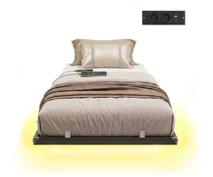 Lova Songmics Lovos rėmas 180x200 cm Juodas metalas