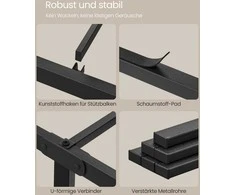 Lova Songmics Vasagle Doppelbettgestell aus Metall für 190 x 140 cm Matratze