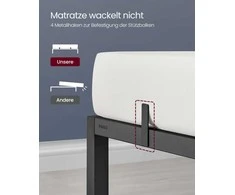 Songmics Vasagle 140 x 200 cm lova su metalinėmis lentynomis