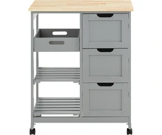 Sobuy Rolling Cart Serving Cart Storage Cabinet Virtuvės sala ant ratų FKW79-HG