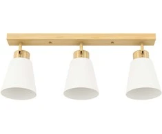 Lubinis šviestuvas Aosom Lubų šviestuvas LED 40W 55x13x20 cm Natūrali mediena, Stiklas