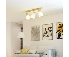 Lubinis šviestuvas Aosom Lubų šviestuvas LED 40W 55x13x20 cm Natūrali mediena, Stiklas