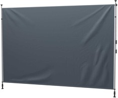 Outsunny markizė su alkūne, reguliuojamo aukščio, be gręžimo, atspari UV spinduliams, su sieniniu laikikliu, 350 cm pločio, terasai ir balkonui, tamsiai pilka
