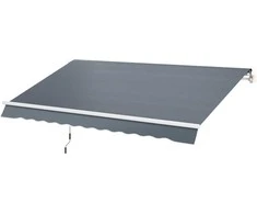 Outsunny Tentinis Audinys Tentinis Audinys su Volanu Atsparus Vandeniui Pakeitimo Audinys 4 x 3 m Tentiniams Audiniams Tentinis Audinys Tentinis Audinys Apsauga Nuo Saulės Sode Balkone Kieme Pilka
