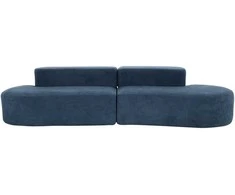 C formos sofa, 280 cm, Nua, tamsiai mėlyna