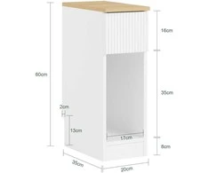 TV staliukas Naktinis staliukas, SoBuy FBT111-W, 20x35x60 cm, Baltas
