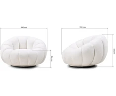 Novanook Lounge kėdė, LOEL, 66x100x100 cm, Balta