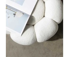 Novanook Pufas, PERLE, 61x61x31 cm, Baltas