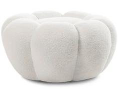 Novanook Pufas, PERLE, 61x61x31 cm, Baltas