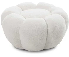 Novanook Pufas, PERLE, 61x61x31 cm, Baltas