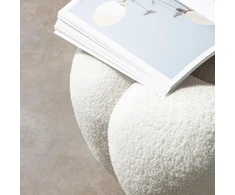 Novanook Pufas, PERLE, 61x61x31 cm, Baltas