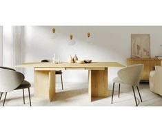 Novanook Valgomojo stalas, 140-200 cm UOSIS, 90x140-200x90 cm, Natūrali mediena