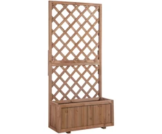 Outsunny pakelta lysvė su grotelėmis gėlėms, vazonas, rėmas vijokliniams augalams, rožių arka, medinė, natūrali, 72,5 x 31,5 x 149,5 cm