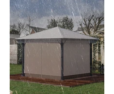 Outsunny Paviljono uždangalas 3x3m, atsparus vandeniui stabilus žiemai atsparus apsauginis gaubtas, paviljono stogo atsarginis apvalkalas sodo paviljonui, atsarginis stogas apsauga nuo lietaus brezentas, skaidrus