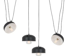Pakabinamas šviestuvas Customform Lempos, POPO FLAT L 4, Juoda