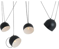 Pakabinamas šviestuvas Customform Pakabinami šviestuvai POPO L 4, juodi, Ø 23 cm