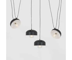 Pakabinamas šviestuvas Customform Lempos, POPO FLAT L 4, Juoda