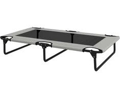 PawHut paaukštinta sulankstoma šunų lova, lauko šunų gultas su tinkliniu dizainu, kvėpuojantis, dideliems šunims šviesiai pilkas Oksfordas 107 x 61 x 20 cm