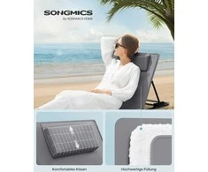 „Songmics Rinkinys 1“ paplūdimio gultas su sklandžiu atlošo reguliavimu