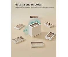Songmics 6 lygių juvelyrinių dirbinių dėžutė balta
