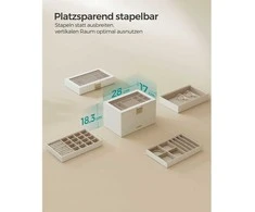 Songmics Sukraunama papuošalų dėžutė 4 lygiai