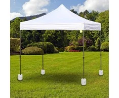 "Outsunny" paviljono pagrindo svorių rinkinys iš 4 vandens smėlio PE Ø24xH25cm vakarėlių palapinės stovo apsauga
