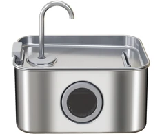 PawHut 3,2 l kačių gertuvė, fontanėlis katėms su tyliai veikiančiu siurbliu ir aktyvintos anglies filtru