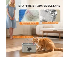 PawHut 3,2 l kačių gertuvė, fontanėlis katėms su tyliai veikiančiu siurbliu ir aktyvintos anglies filtru
