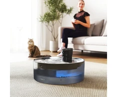 PawHut 7 l kačių fontanas, girdykla katėms su tylia pompa, LED, išmaniuoju jutikliu, aktyvintos anglies filtru, vandens lygio langeliu, lengvai valoma, vandens fontanas katėms ir šunims